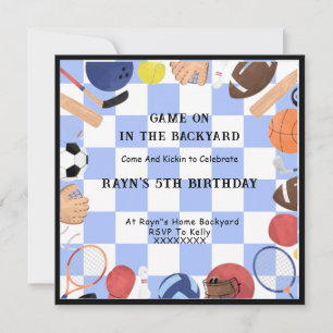 Convites Jogo no quintal foto personalizada da criança