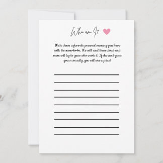 Convites Jogo para Chá de Bebê - Quem Sou Eu?