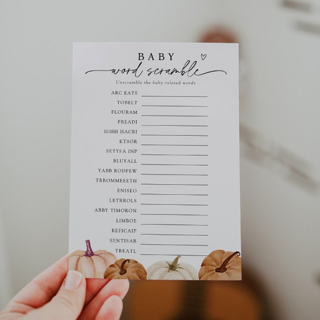 Convites Jogo Pumpkin Baby Word Scramble (Criador carregado)