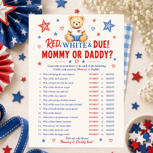 Convites Jogo Quem é o Papai ou a Mamãe? Vermelho Branco e