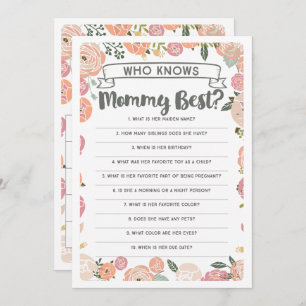 Convites Jogo Rosa de Chá de fraldas Duplo Lado