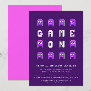 Convites Jogo sobre festa de aniversário de jogos de menin