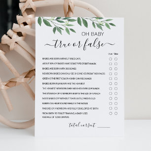 Convites Jogo Verdadeiro ou Falso com Placa de Chá de frald