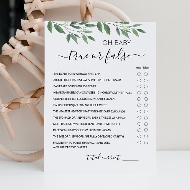 Convites Jogo Verdadeiro ou Falso com Placa de Chá de frald (Criador carregado)