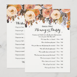 Convites Jogos chás de fraldas - Desejos por Bebê e Adivinh