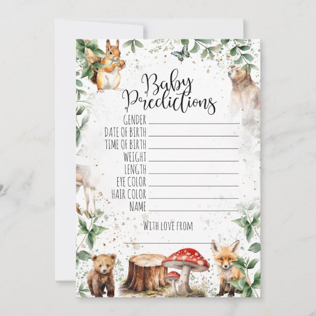 Convites Jogos de chá de fraldas - Previsões de bebês (Frente)