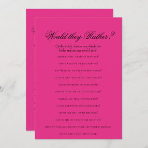 Convites Jogos de Chá de panela Rosa Quente Duplo