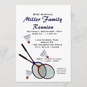 Convites Jogos de Piquenique no Quintal/ Badminton