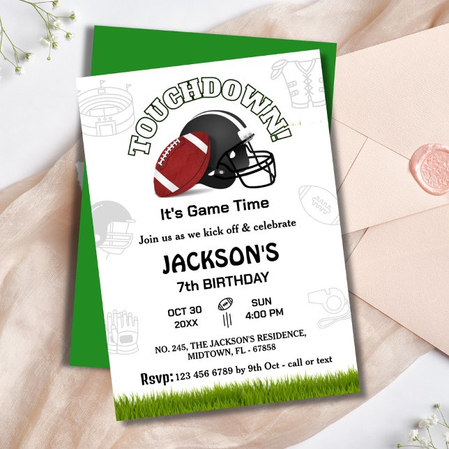 Convites Jogos desportivos de touchdown para crianças no di (Criador carregado)