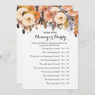 Convites Jogos do chá de fraldas - desejos para o bebê e a