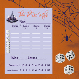 Convites Jogue as Bruxas de Dice no Scorecard Bunco