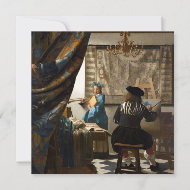 Convites Johannes Vermeer - A Alegoria da Pintura (Frente)