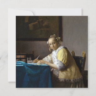 Convites Johannes Vermeer - A Lady escrevendo uma Carta