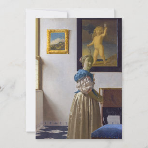 Convites Johannes Vermeer - Dama de pé em uma Virgínia