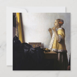 Convites Johannes Vermeer - Jovem Mulher com Colar Pérola
