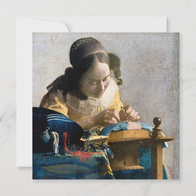 Convites Johannes Vermeer - O Lacemaker (Frente)