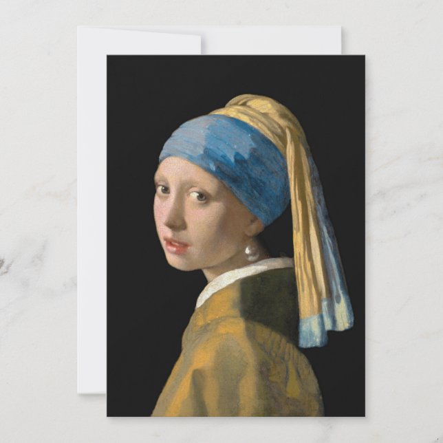 Convites Johannes Vermeer - Rapariga com um Ouriço de Pérol (Frente)