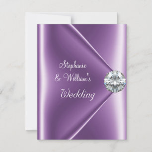 Convites Jóia de Diamante Roxo Mauve de Casamento