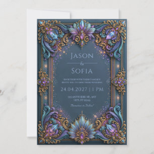 Convites Joia de Filigrana de Ametista Casamento