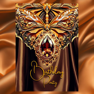 Convites Joia de Ouro de Chocolate Caramelo de Aniversário 