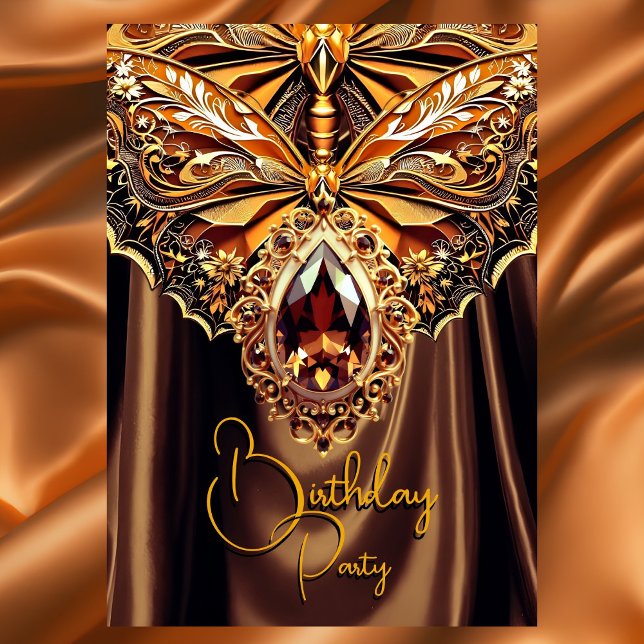 Convites Joia de Ouro de Chocolate Caramelo de Aniversário  (Criador carregado)