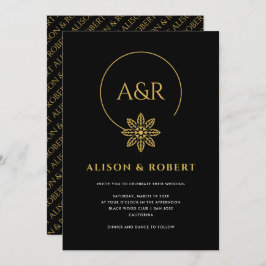 Convites Joias elegantes, casamento entre quadros e iniciai