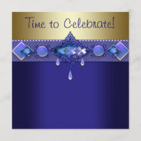 Joias Roxas Festa de aniversário Dourada Real Azul