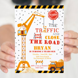 Convites Join the Crew Boy Construction Birthday Invitation