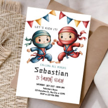 Joint Ninja Birthday Invitation | Karate Party