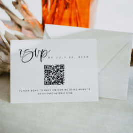 Convites JOLIE Boho Moderno Minimalista Código QR Casamento