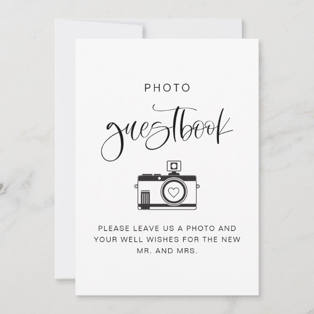 Convites JOLIE Modern Bohemian Photo Guest Book Sign (Frente)