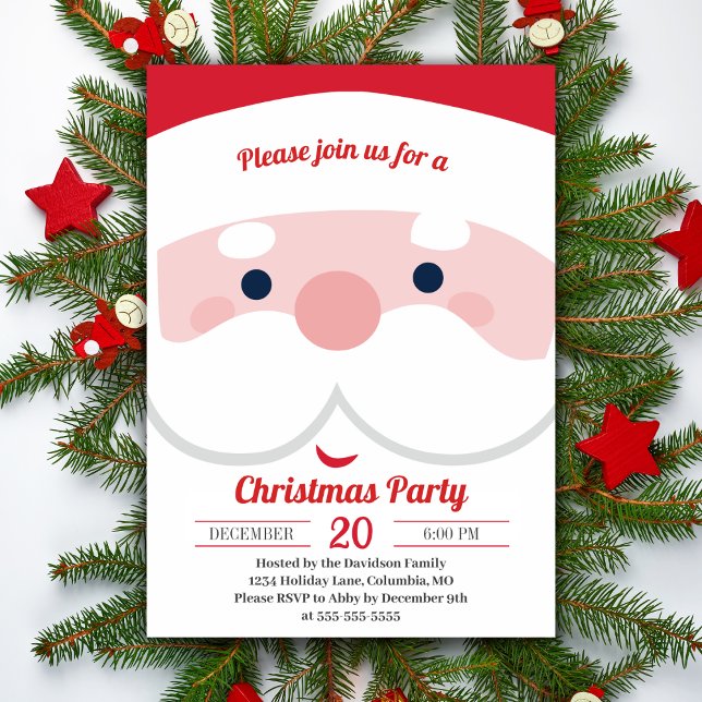 Convites Jolly Retro Papais noeis Festiva Festa de Natal (Jolly Retro Santa Festive Christmas Party Invitation)