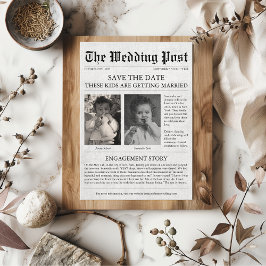 Convites Jornais Engraçados Crianças Únicas Salvem a Data C