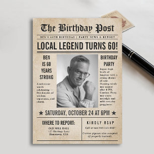 Convites Jornal Aniversário Notícias Engraçadas Homens Humo