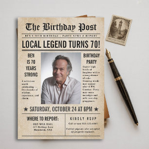 Convites Jornal Aniversário Notícias Engraçadas Homens Humo