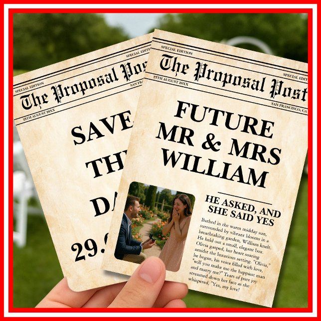 Convites Jornal Antigo Foto Retrô Rústica Salvar A Data (Criador carregado)