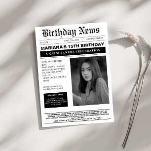 Convites Jornal Elegante Quinceañera