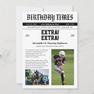 Convites Jornal Futebol Aniversário