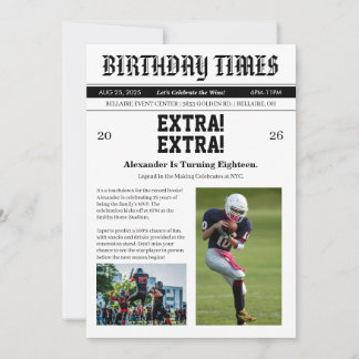 Convites Jornal Futebol Aniversário