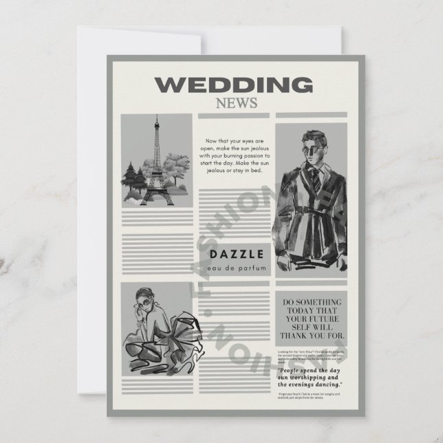 Convites Jornal Modern Wedding (Verso)