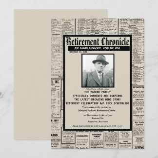 Convites Jornal Personalizado | Parte de aposentação