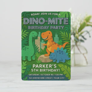 Convites Jovem Dinossauro da Textura Sensível