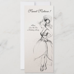 Convites JOVEM DOCE 16 FESTA DE ANIVERSÁRIO preto branco