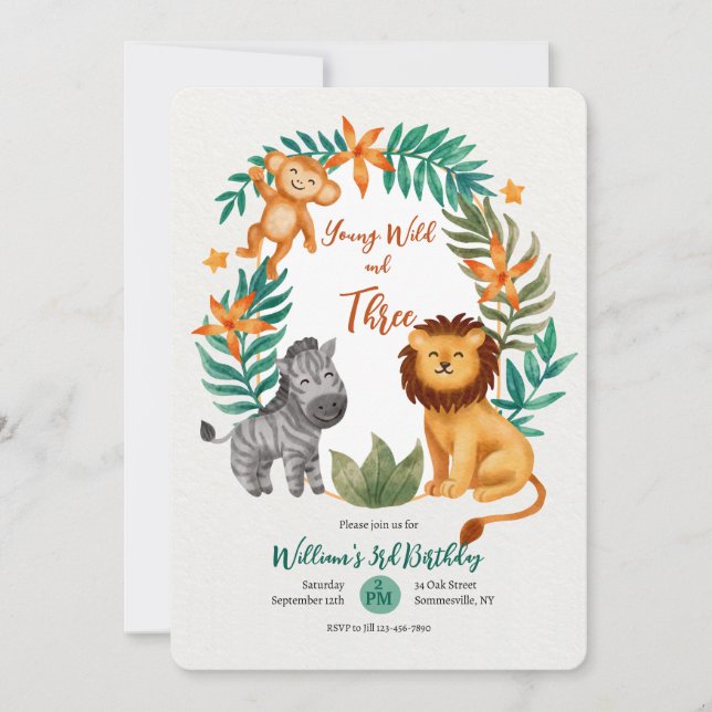 Convites Jovem Selvagem e Três (Frente)