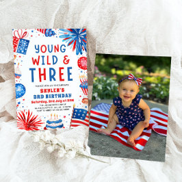 Convites Jovem Selvagem e Três Festa de aniversário de 3 an