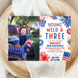 Convites Jovem Selvagem e Três Festa de aniversário de 3 an