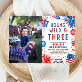 Convites Jovem Selvagem e Três Festa de aniversário de 3 an