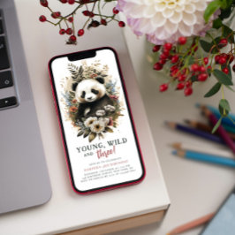 Convites Jovem Selvagem Três Crianças aniversário de 3 anos