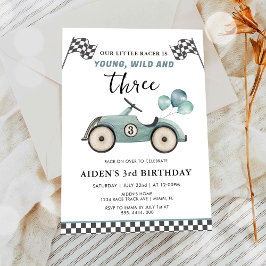 Convites Jovem Wild e Três Rapazes Carro Race Aniversário