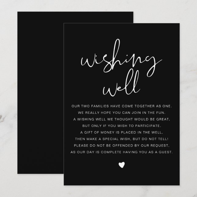 Convites JOVI Modern Black Edgy Wishing Good Sign (Frente/Verso)